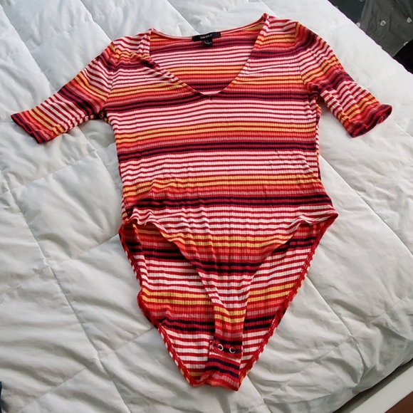 F21 Striped Bodysuit - Picture 2 of 4